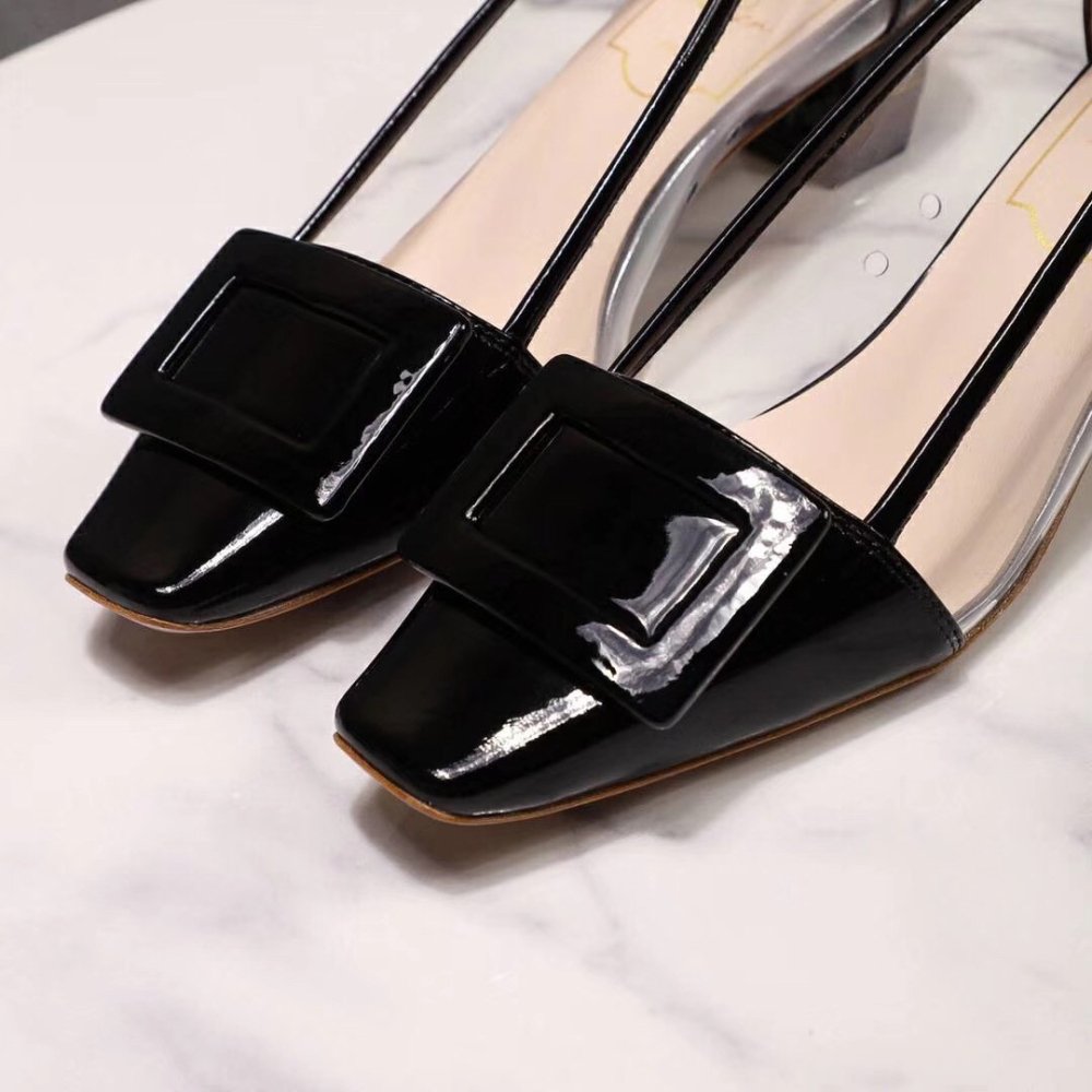 Cheap Reps Roger Vivier Belle Vivier Pumps In Black Patent and PVC