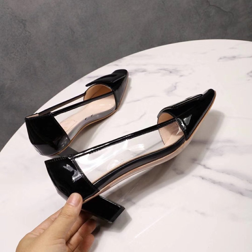 Cheap Reps Roger Vivier Belle Vivier Pumps In Black Patent and PVC