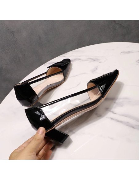 Cheap Reps Roger Vivier Belle Vivier Pumps In Black Patent and PVC