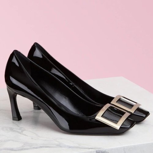 Cheap Reps Roger Vivier Belle Vivier Trompette 70mm Pumps In Black Patent