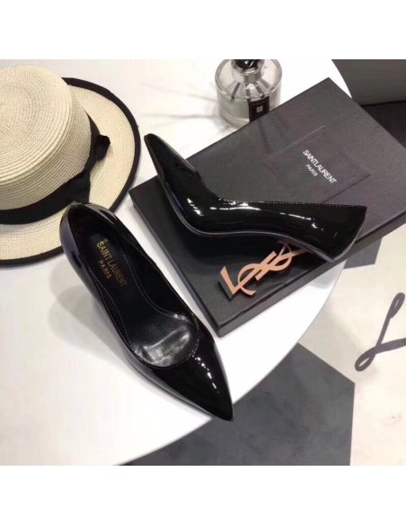 Cheap Reps Saint Laurent Opyum 110 Pumps In Patent Leather with Gold Heel