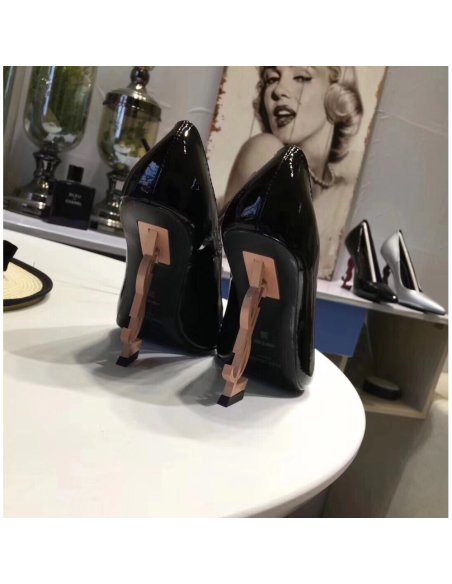 Cheap Reps Saint Laurent Opyum 110 Pumps In Patent Leather with Gold Heel