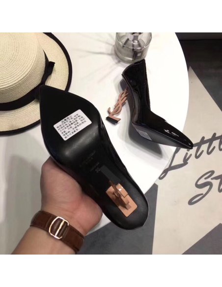 Cheap Reps Saint Laurent Opyum 110 Pumps In Patent Leather with Gold Heel