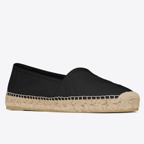 Cheap Reps Saint Laurent Monogram Espadrilles In Black Lambskin
