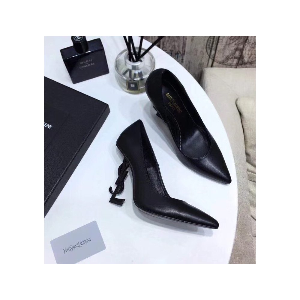 Cheap Reps Saint Laurent Opyum 110 Pumps In Lambskin with Black Heel