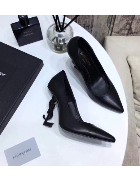 Cheap Reps Saint Laurent Opyum 110 Pumps In Lambskin with Black Heel