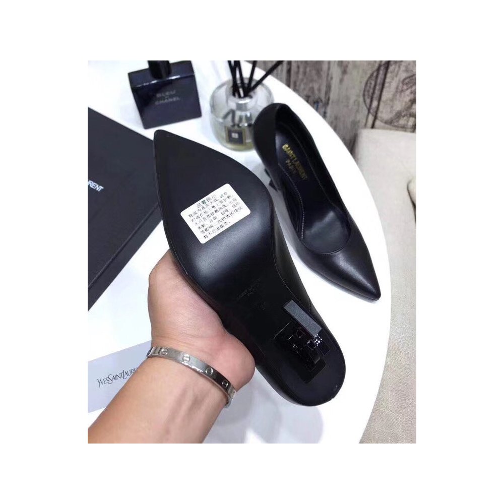 Cheap Reps Saint Laurent Opyum 110 Pumps In Lambskin with Black Heel