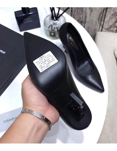 Cheap Reps Saint Laurent Opyum 110 Pumps In Lambskin with Black Heel