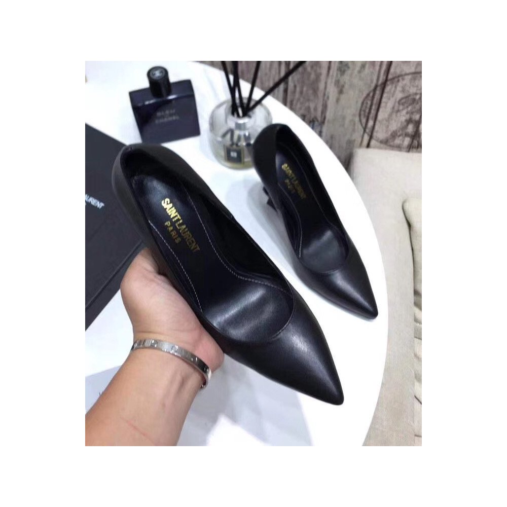 Cheap Reps Saint Laurent Opyum 110 Pumps In Lambskin with Black Heel