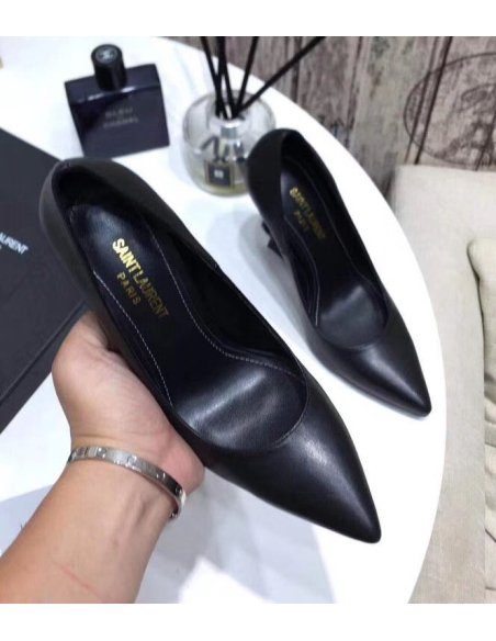Cheap Reps Saint Laurent Opyum 110 Pumps In Lambskin with Black Heel