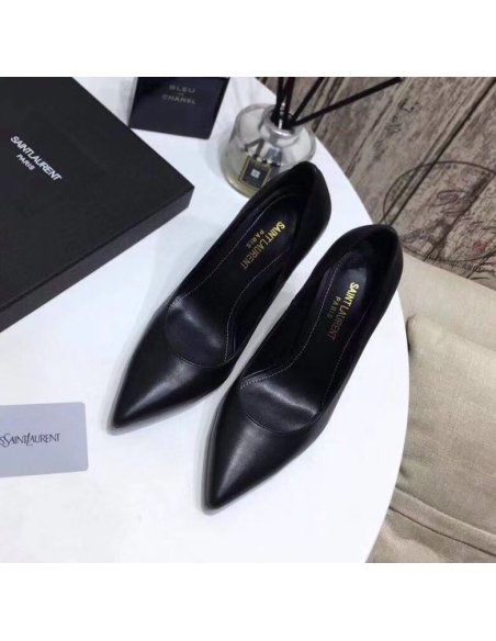 Cheap Reps Saint Laurent Opyum 110 Pumps In Lambskin with Black Heel