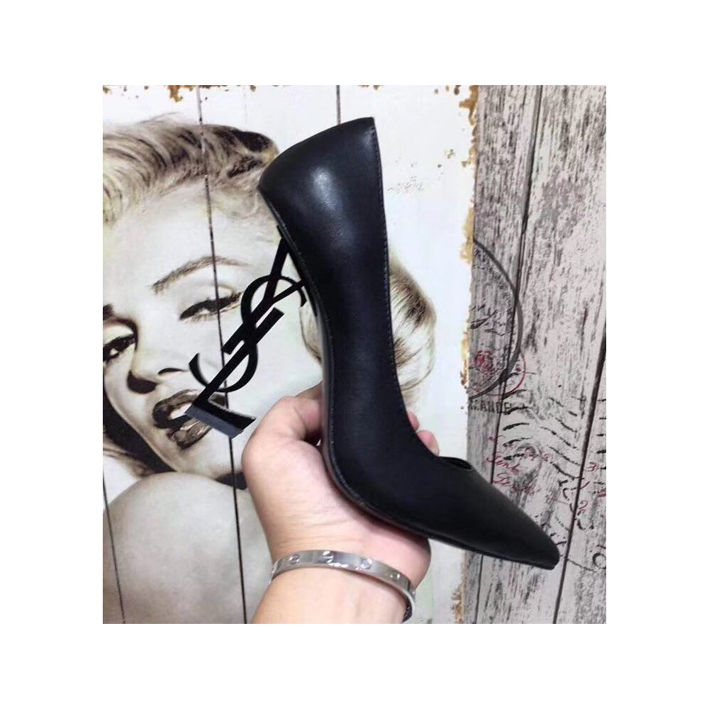 Cheap Reps Saint Laurent Opyum 110 Pumps In Lambskin with Black Heel