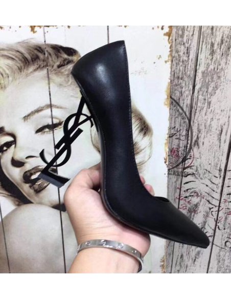 Cheap Reps Saint Laurent Opyum 110 Pumps In Lambskin with Black Heel