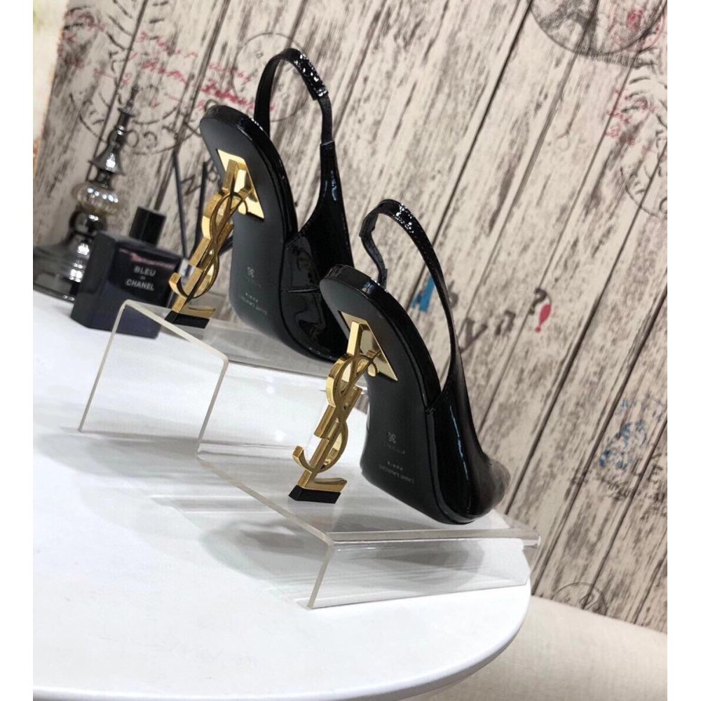 Cheap Reps Saint Laurent Opyum Slingback Pumps 110mm With Gold Heel