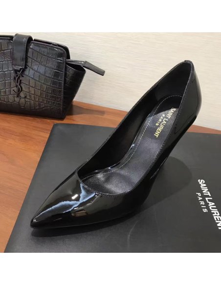 Cheap Reps Saint Laurent Opyum 110 Pumps In Patent Leather with Black Heel