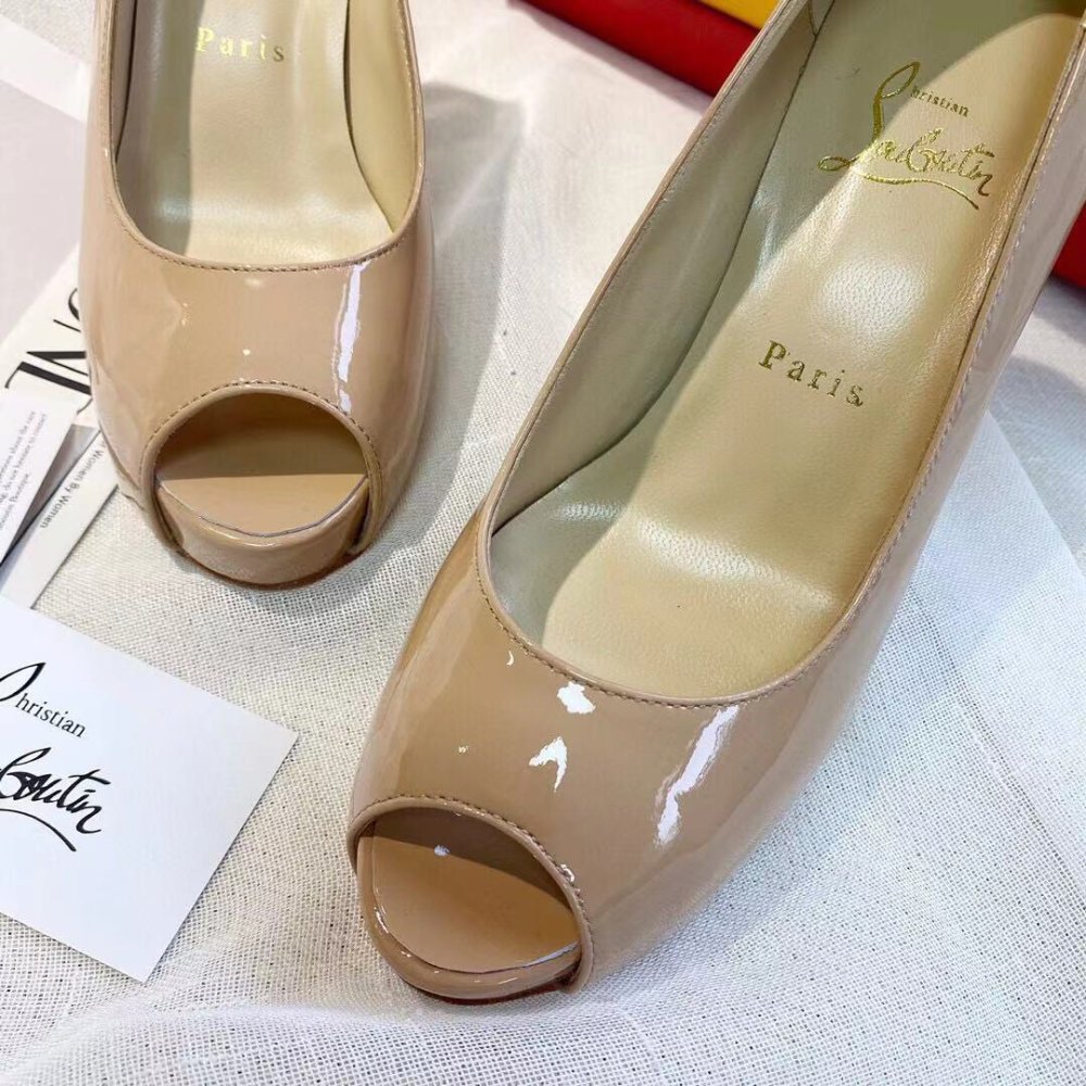 Cheap Reps Christian Louboutin Nude Patent New Very Prive 100mm Pumps