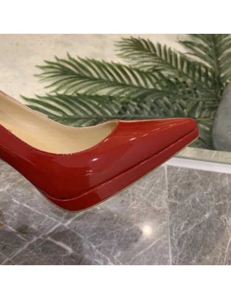 Cheap Reps Christian Louboutin Red Patent Pigalle Plato 100mm Pumps