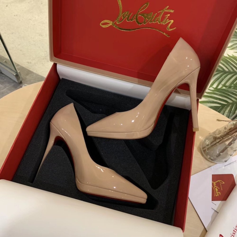 Cheap Reps Christian Louboutin Nude Patent Pigalle Plato 100mm Pumps