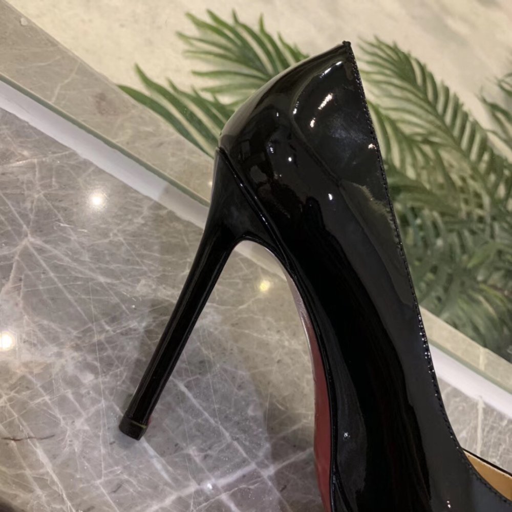 Cheap Reps Christian Louboutin Black Patent Pigalle Plato 100mm Pumps