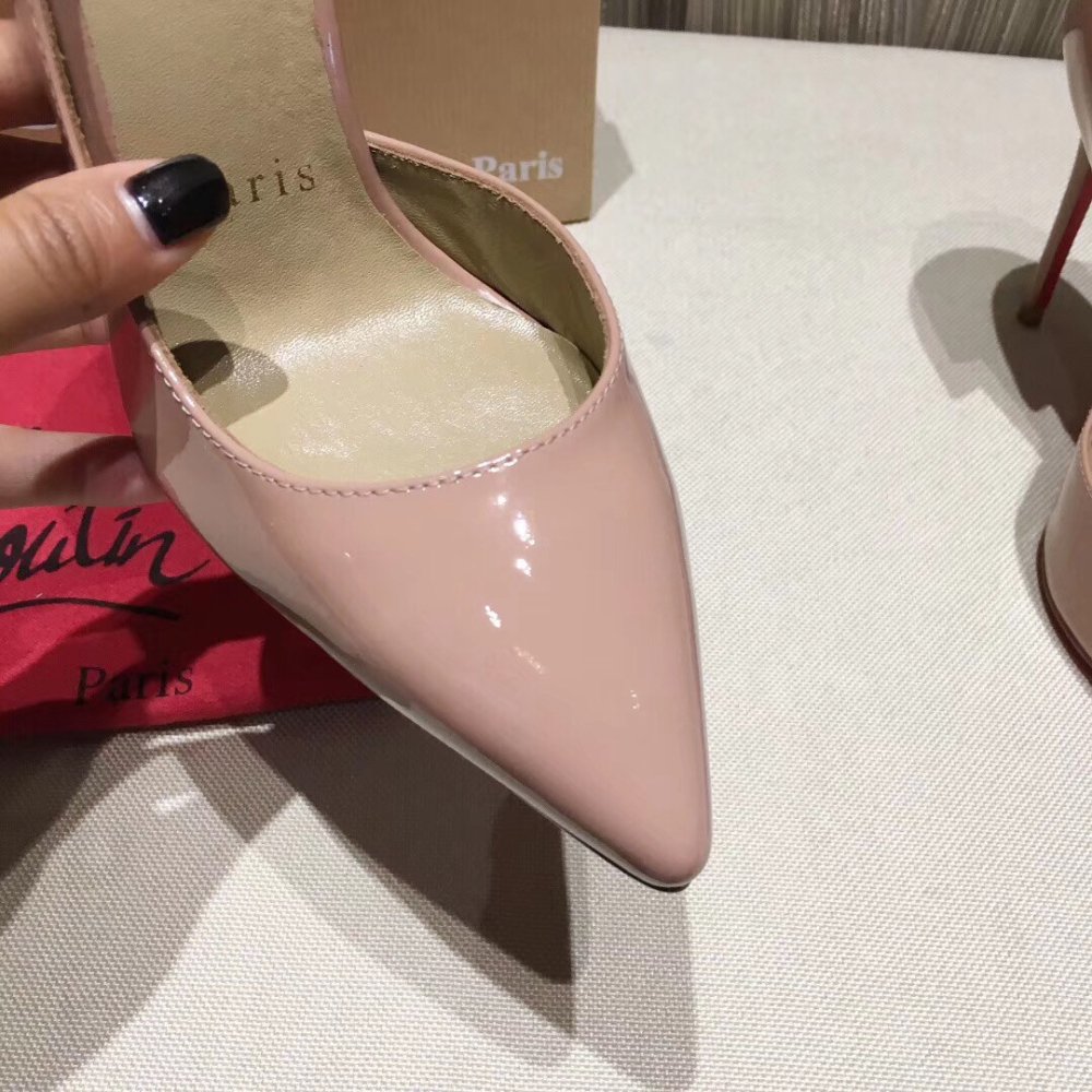 Cheap Reps Christian Louboutin Nude Patent Iriza 100mm Pumps