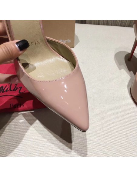 Cheap Reps Christian Louboutin Nude Patent Iriza 100mm Pumps