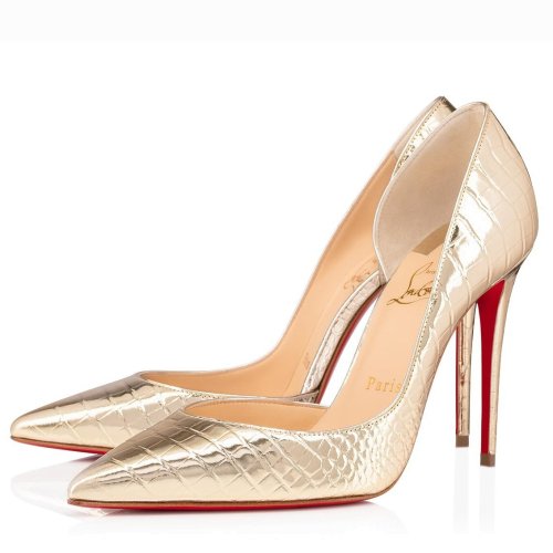 Cheap Reps Christian Louboutin Crocodile Embossed Iriza 100mm Pumps