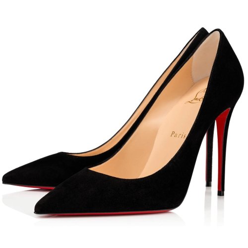 Cheap Reps Christian Louboutin Black Suede Kate 100mm Pumps
