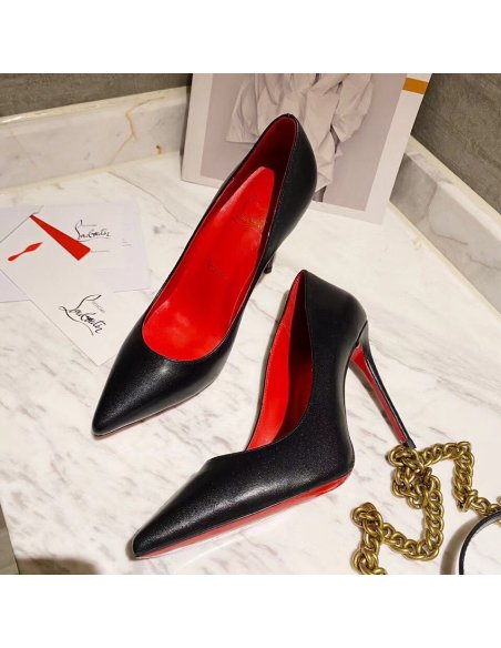 Cheap Reps Christian Louboutin Kate Pumps 100 mm In Black Lambskin