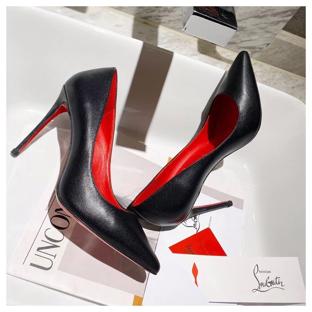 Cheap Reps Christian Louboutin Kate Pumps 100 mm In Black Lambskin