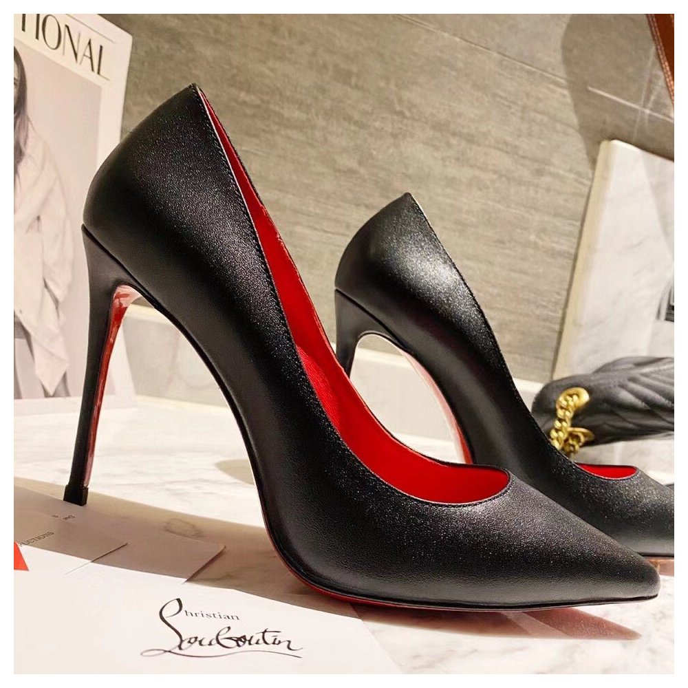 Cheap Reps Christian Louboutin Kate Pumps 100 mm In Black Lambskin