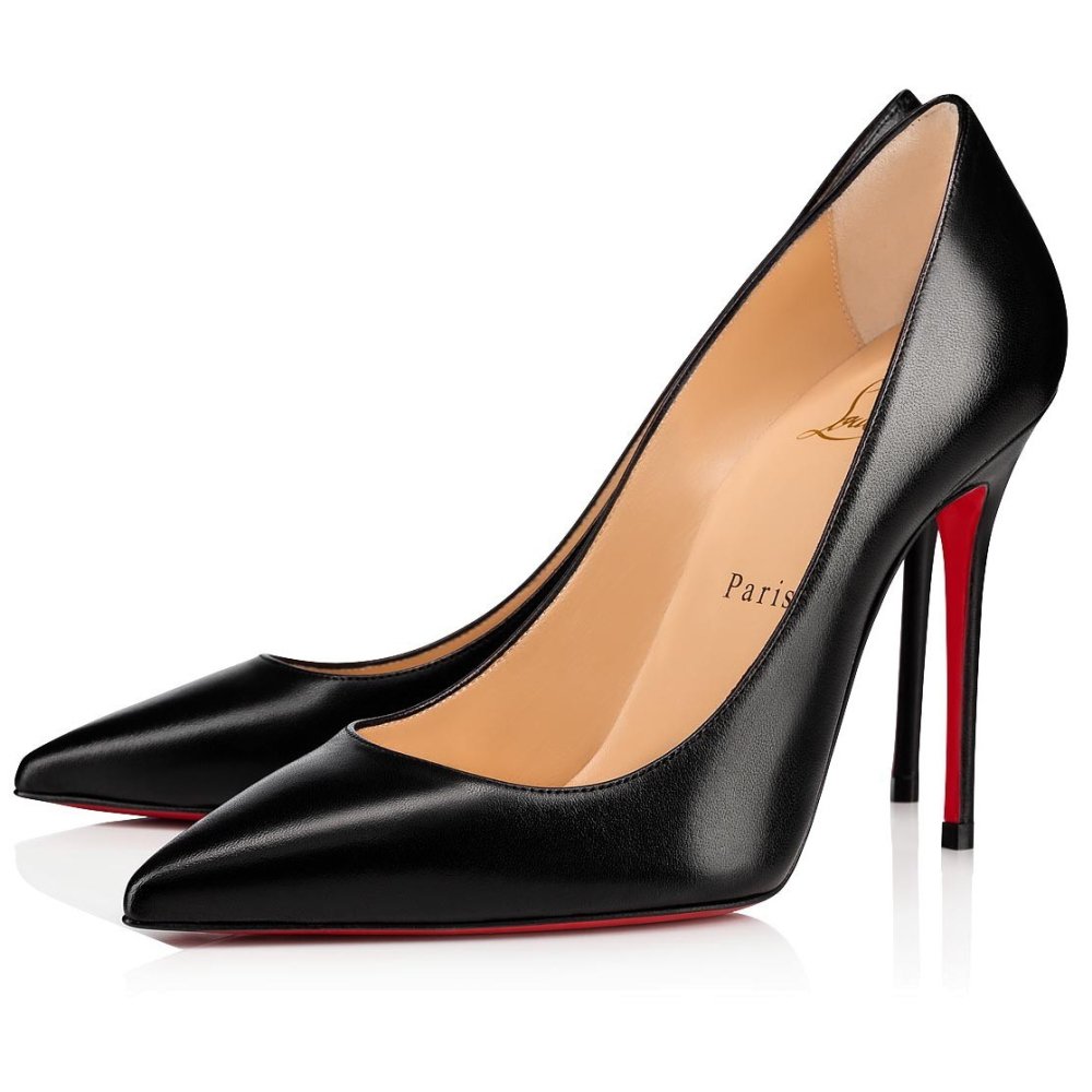 Cheap Reps Christian Louboutin Black Lambskin Kate 100mm Pumps