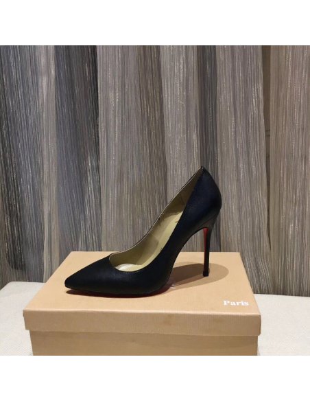 Cheap Reps Christian Louboutin Black Lambskin Kate 100mm Pumps