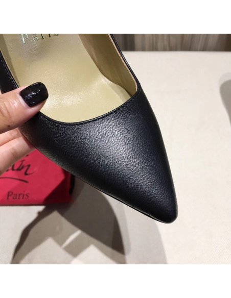 Cheap Reps Christian Louboutin Black Lambskin Kate 100mm Pumps