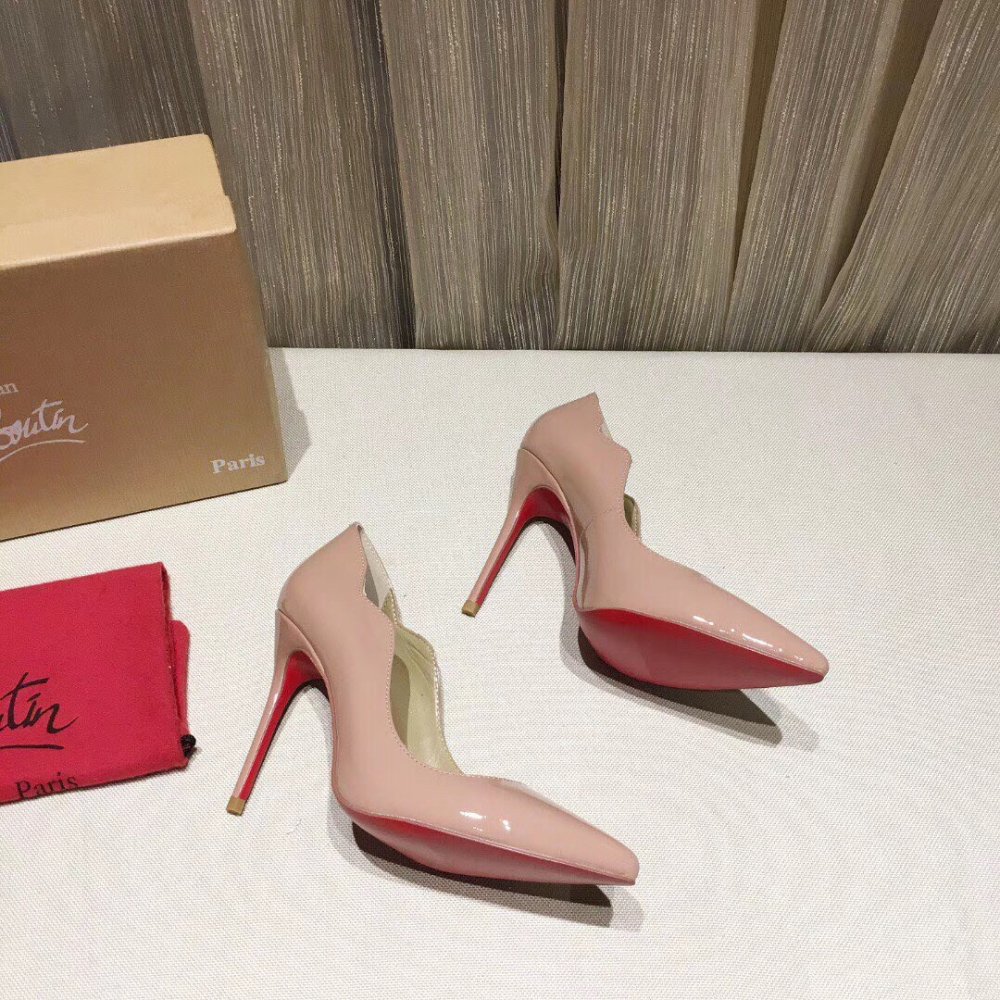 Cheap Reps Christian Louboutin Nude Patent Hot Chick 100mm Pumps