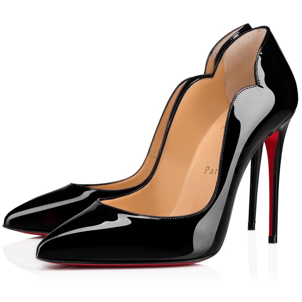 Cheap Reps Christian Louboutin Black Patent Hot Chick 100mm Pumps