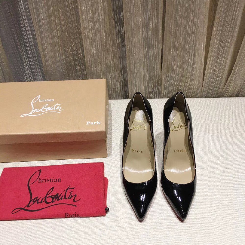 Cheap Reps Christian Louboutin Black Patent Hot Chick 100mm Pumps