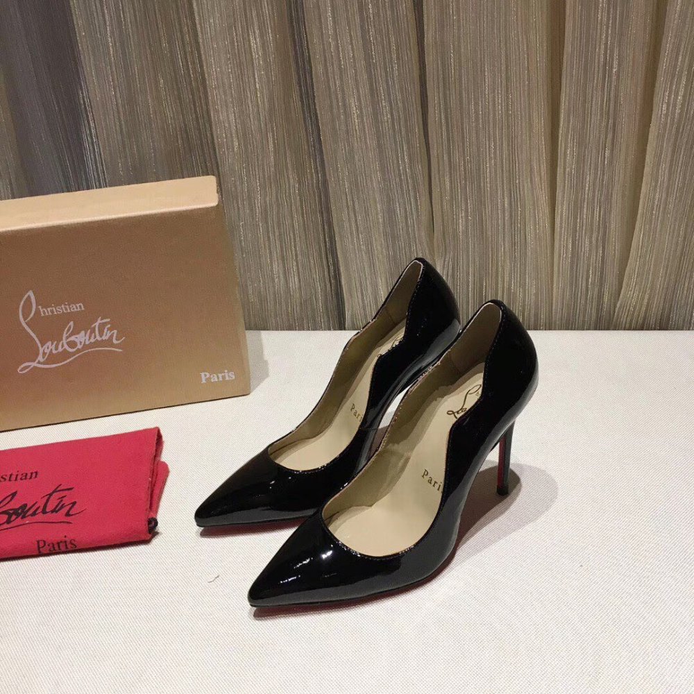 Cheap Reps Christian Louboutin Black Patent Hot Chick 100mm Pumps