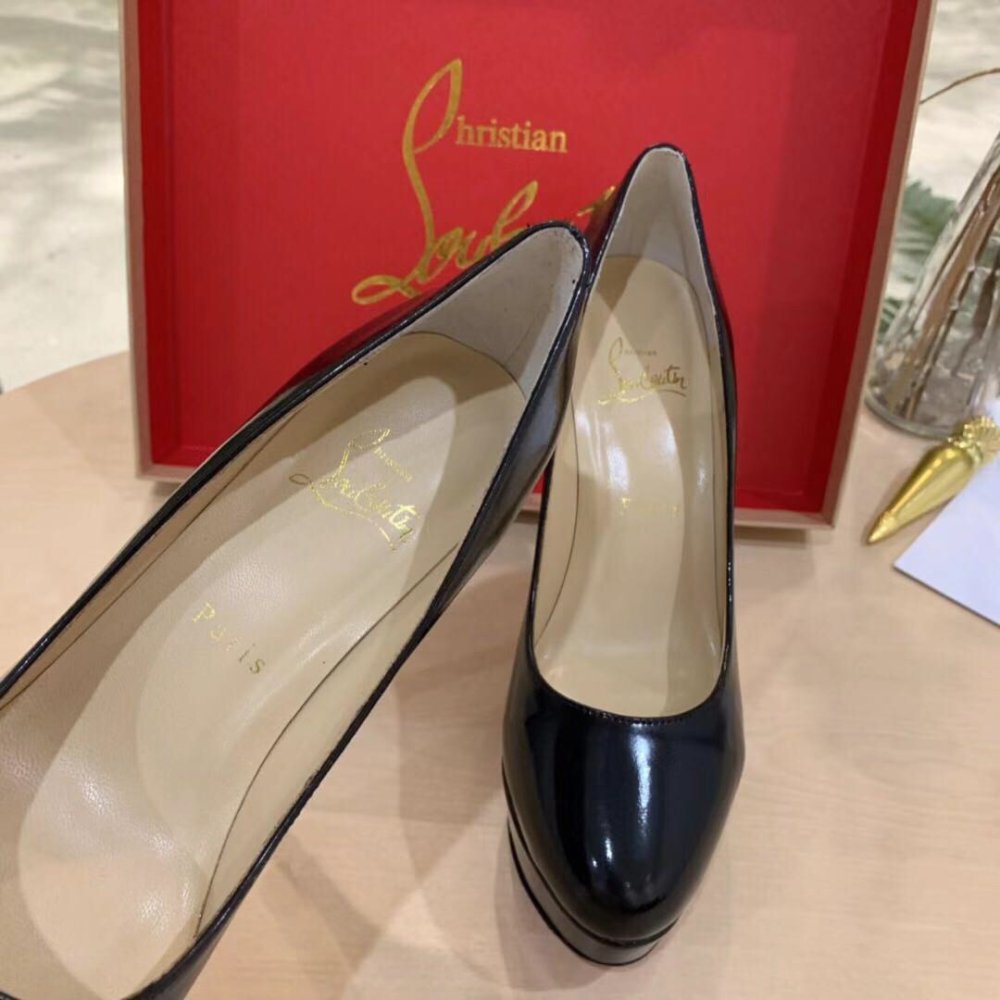 Cheap Reps Christian Louboutin Black Patent Dirditta 130mm Pumps