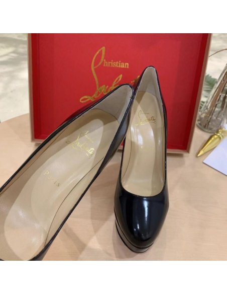 Cheap Reps Christian Louboutin Black Patent Dirditta 130mm Pumps