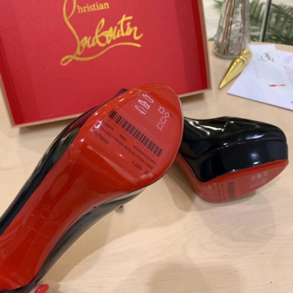 Cheap Reps Christian Louboutin Black Patent Dirditta 130mm Pumps