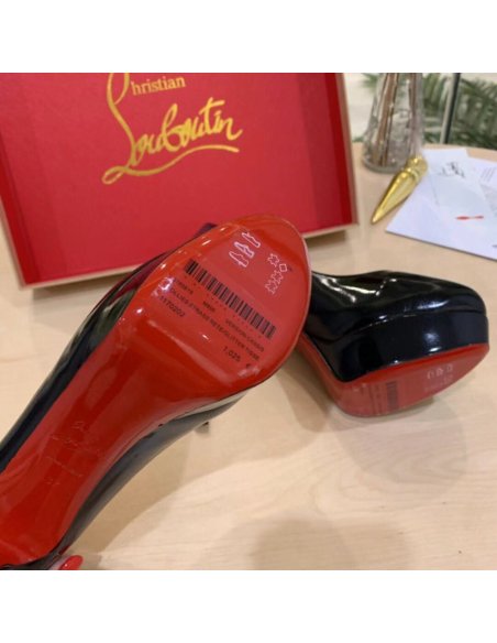 Cheap Reps Christian Louboutin Black Patent Dirditta 130mm Pumps