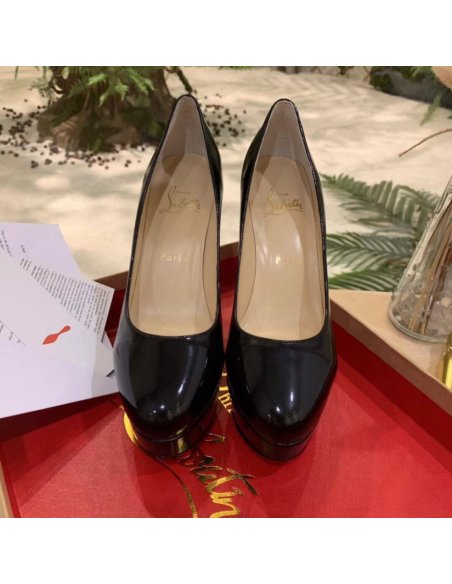 Cheap Reps Christian Louboutin Black Patent Dirditta 130mm Pumps