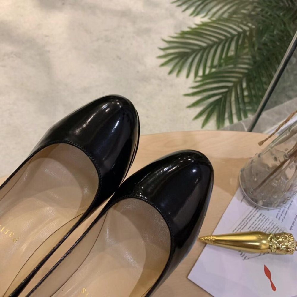 Cheap Reps Christian Louboutin Black Patent Dirditta 130mm Pumps