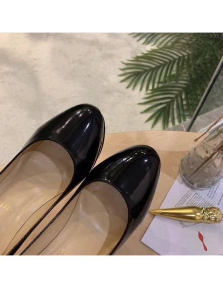 Cheap Reps Christian Louboutin Black Patent Dirditta 130mm Pumps