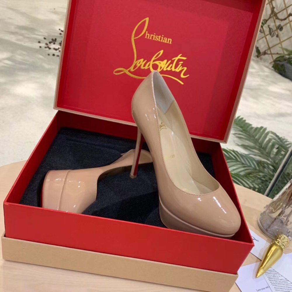 Cheap Reps Christian Louboutin Nude Patent Dirditta 130mm Pumps