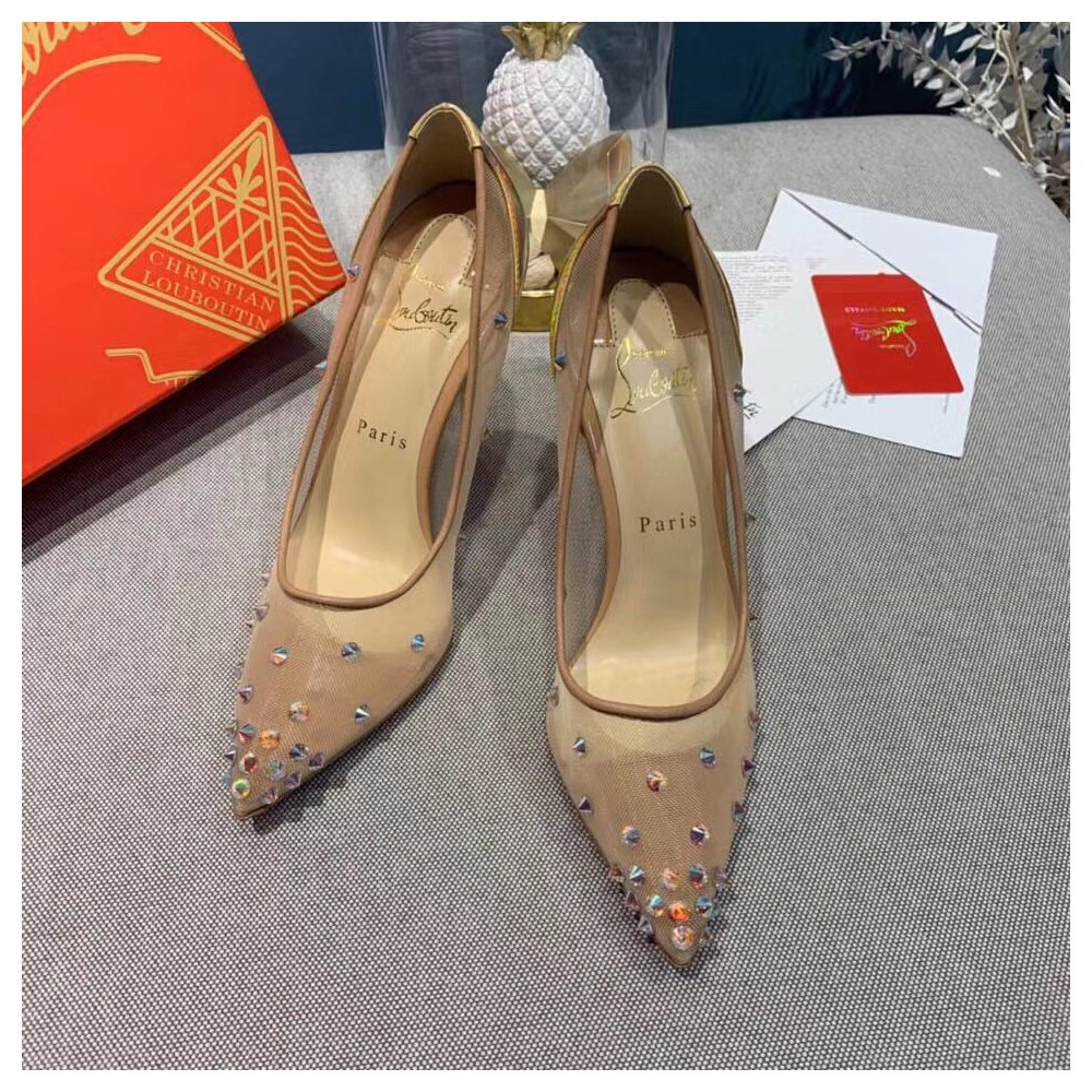 Cheap Reps Christian Louboutin Degra 100 Crystal Stud-embellished Pumps