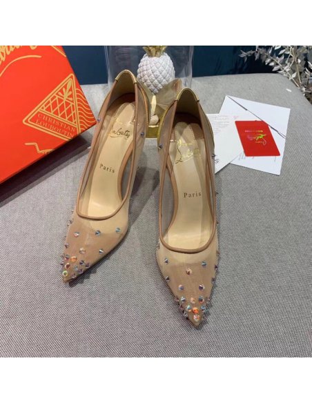 Cheap Reps Christian Louboutin Degra 100 Crystal Stud-embellished Pumps