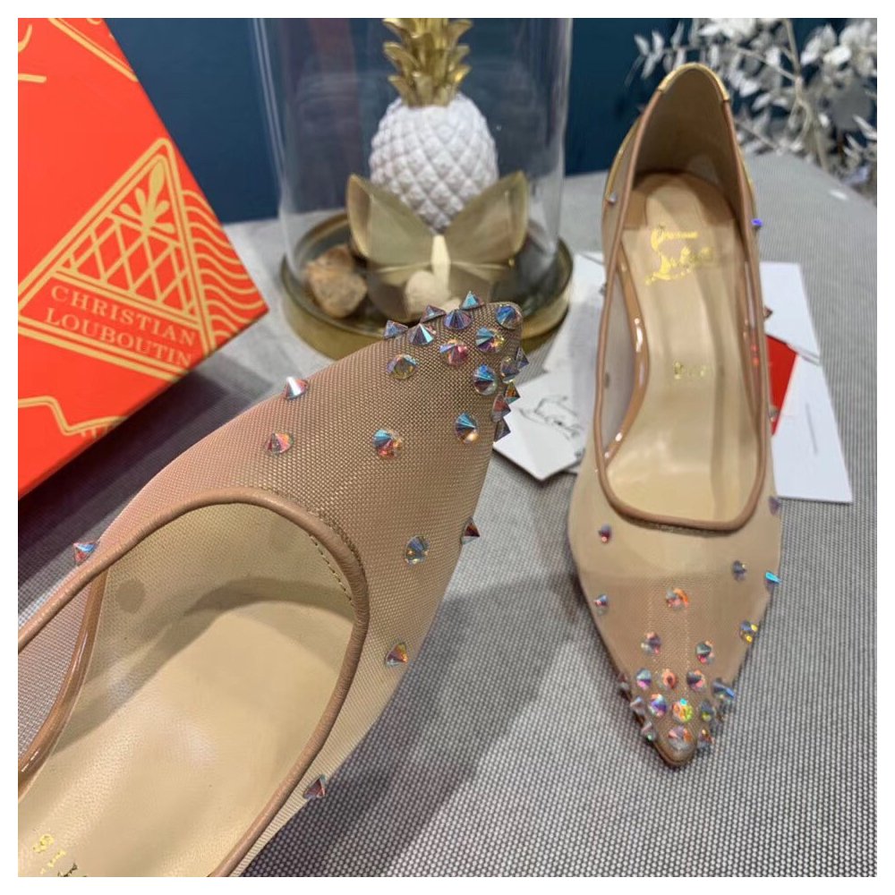 Cheap Reps Christian Louboutin Degra 100 Crystal Stud-embellished Pumps
