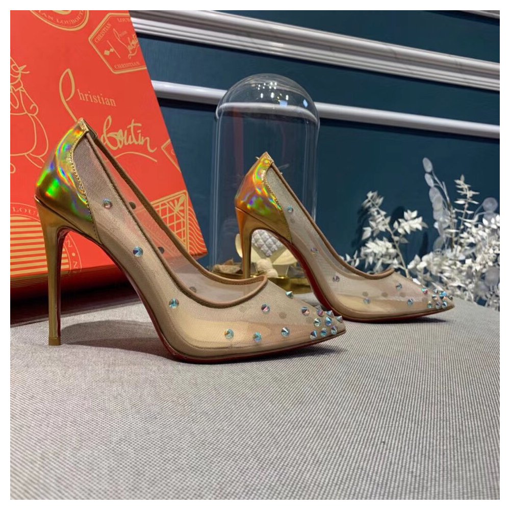 Cheap Reps Christian Louboutin Degra 100 Crystal Stud-embellished Pumps