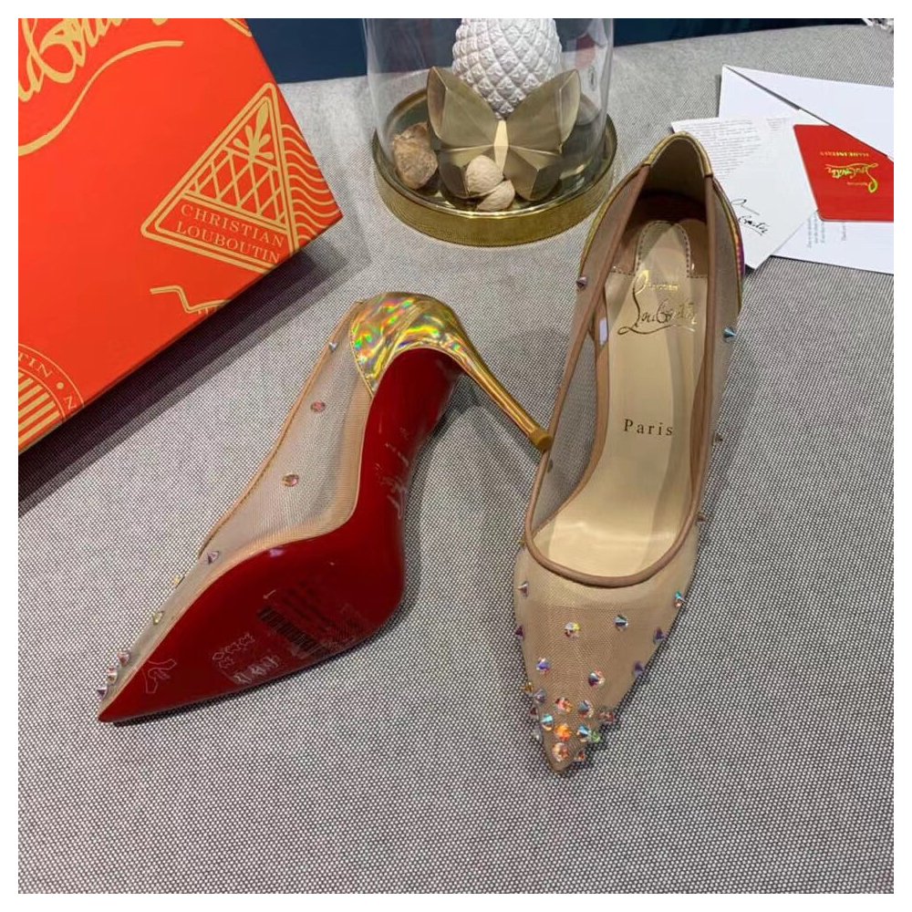 Cheap Reps Christian Louboutin Degra 100 Crystal Stud-embellished Pumps